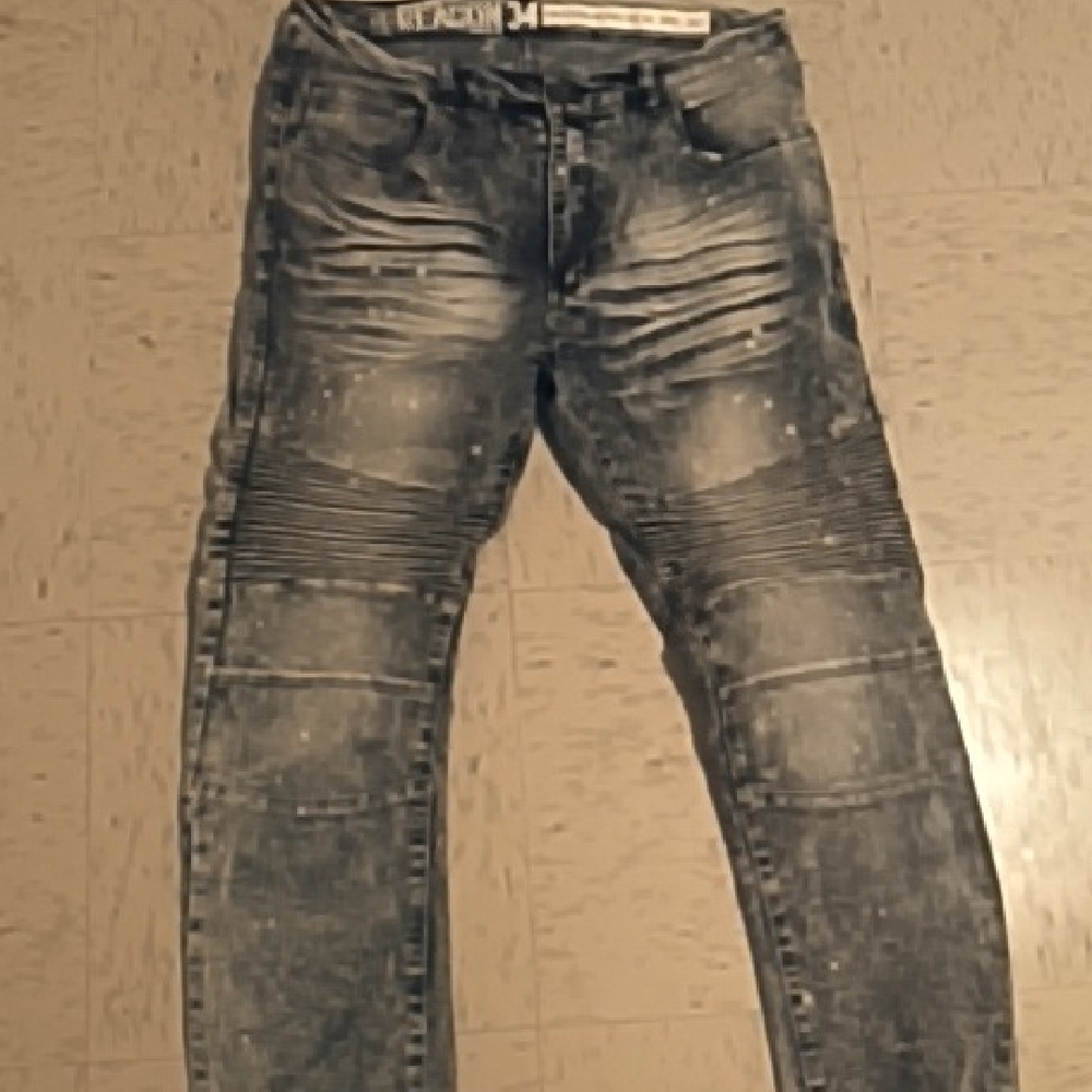 Reason Black Skinny Jeans with Distressed Details